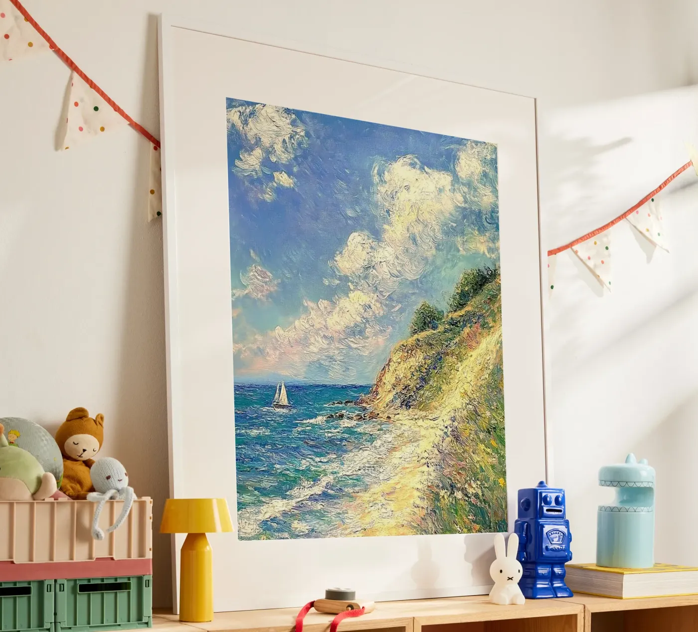 waves cliff poster by prindy