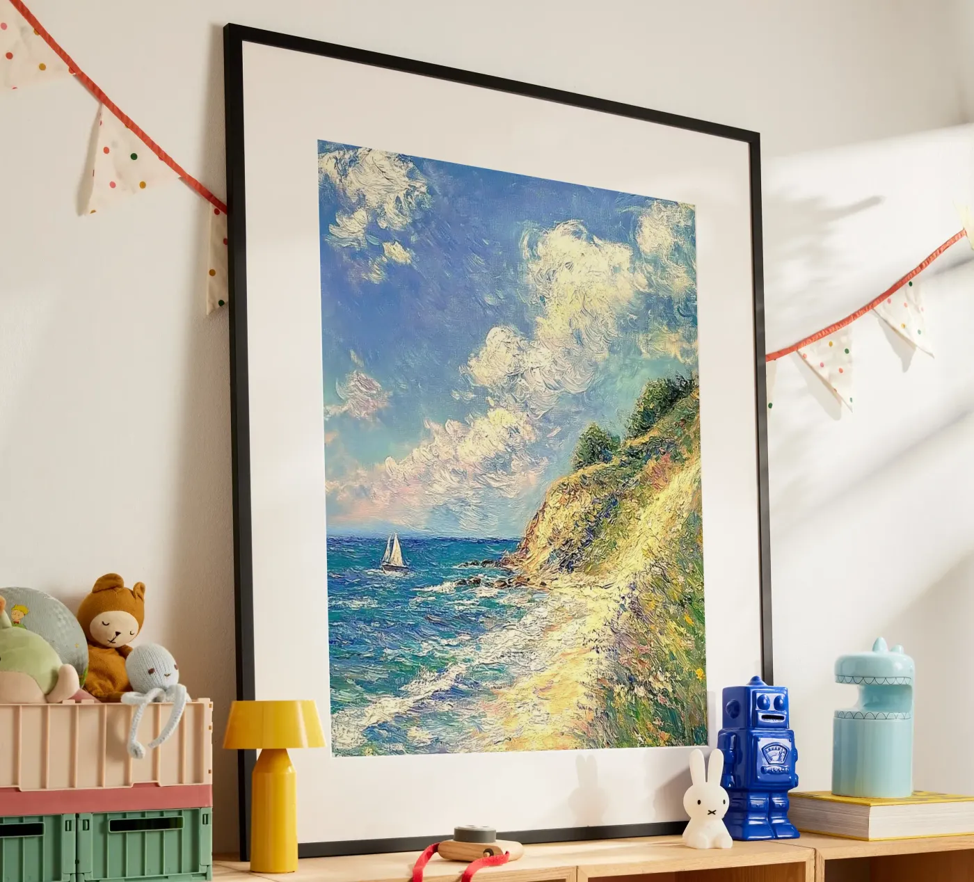 waves cliff poster by prindy