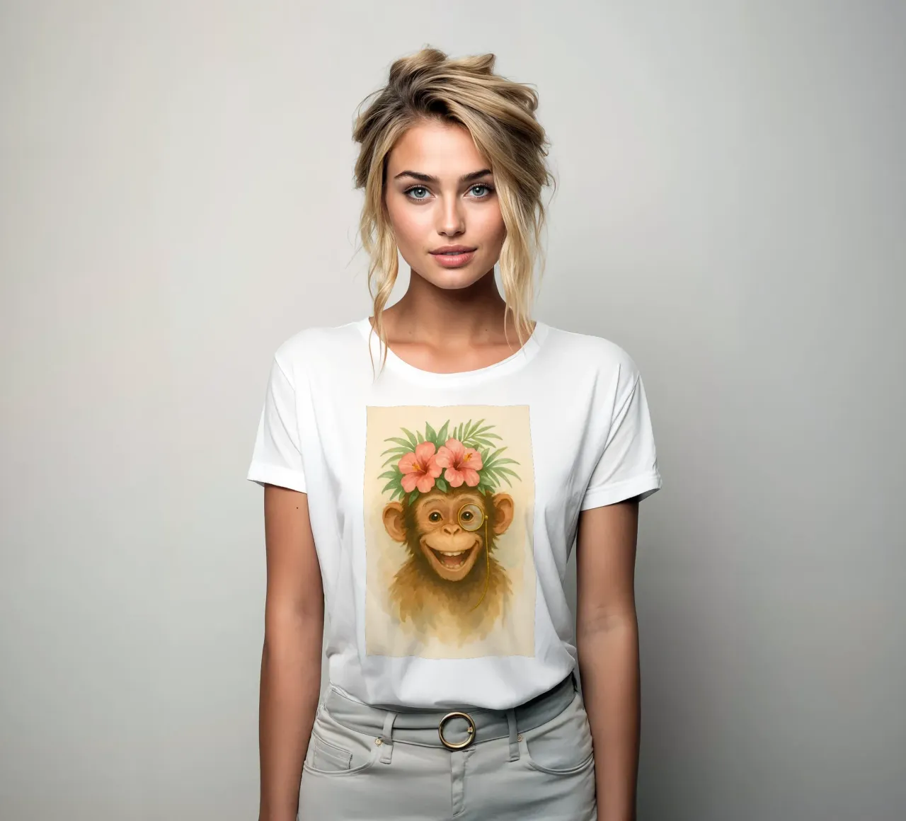 Cheeky Gentleman of the Jungle women's fitted t-shirt by Graceful Desine