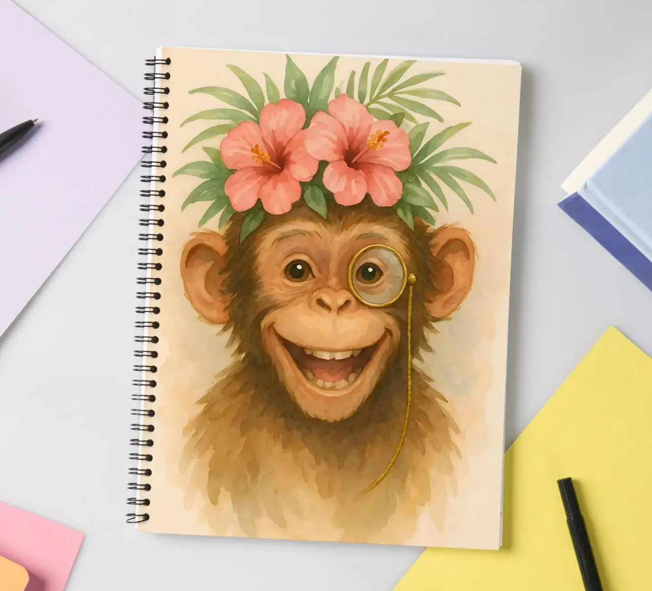 Cheeky Gentleman of the Jungle spiral notebook by Graceful Desine