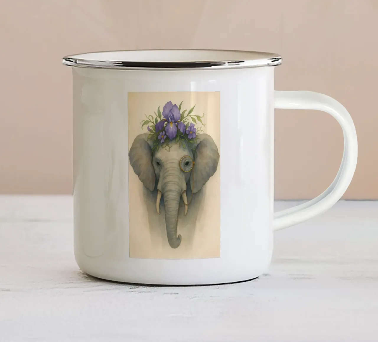 The Noble Guardian enamel mug by Graceful Desine