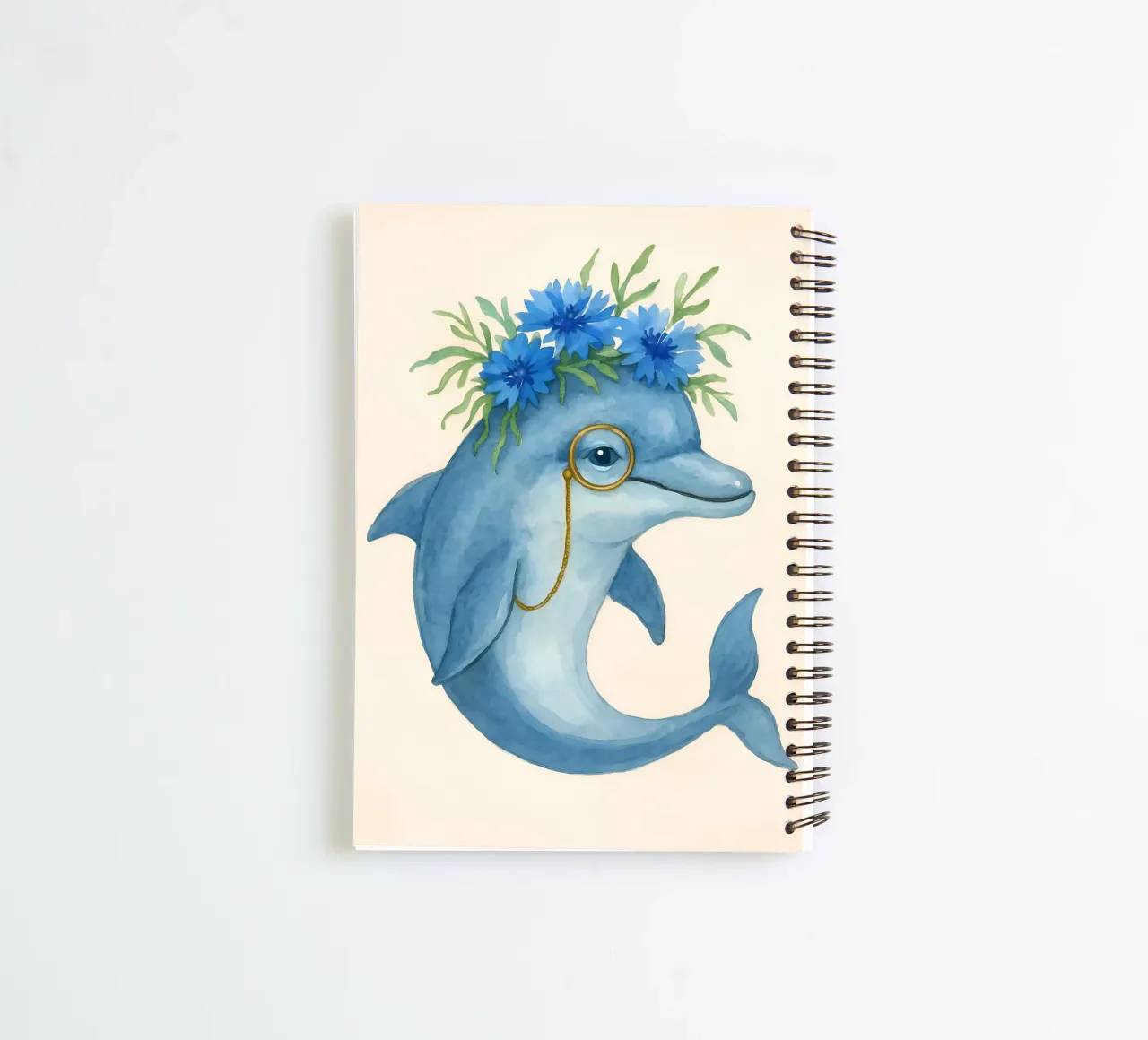 The Dapper Dolphin spiral notebook by Graceful Desine