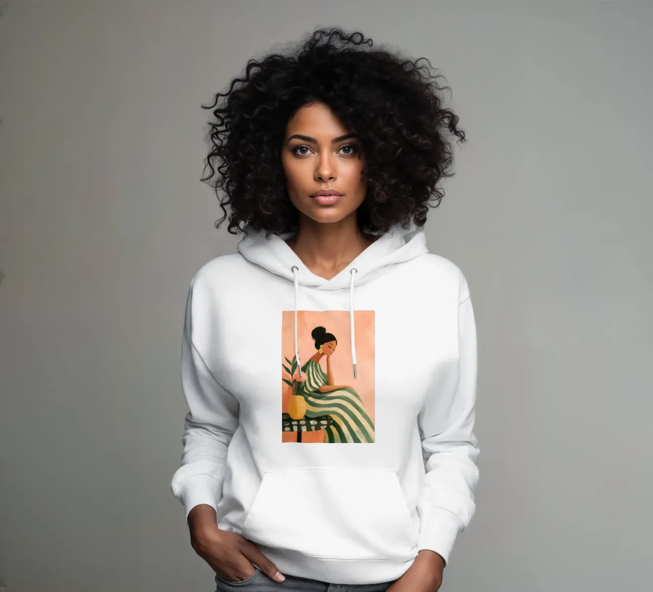 The Soft Geometry of Stillness felpa con cappuccio da Clara August