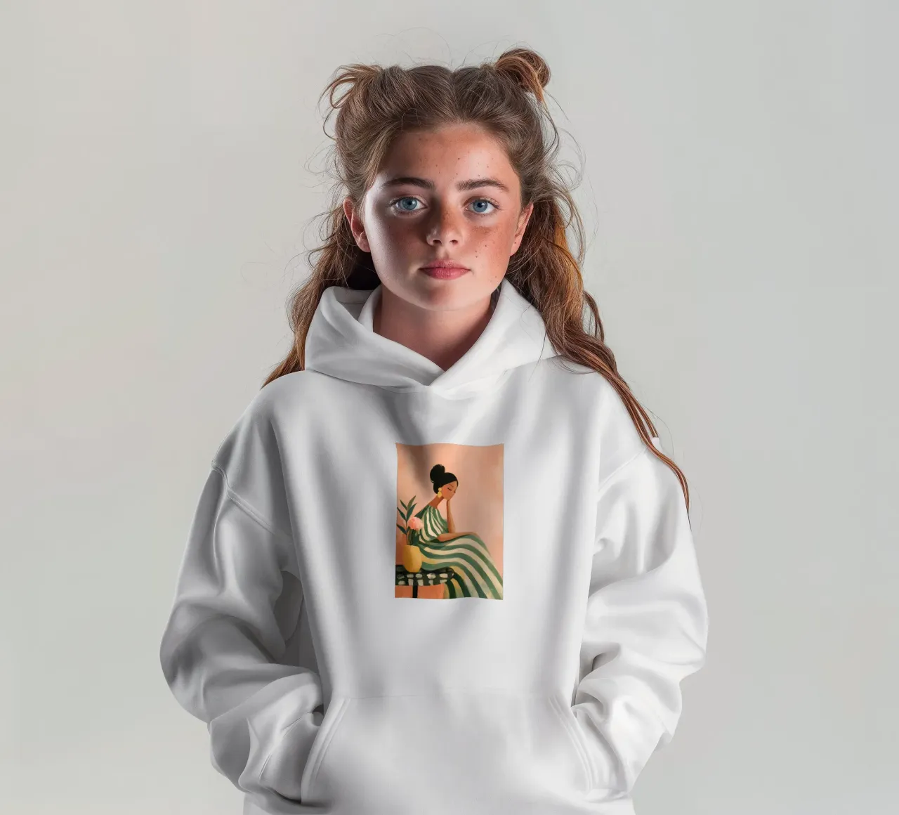 The Soft Geometry of Stillness felpa bambino con cappuccio da Clara August