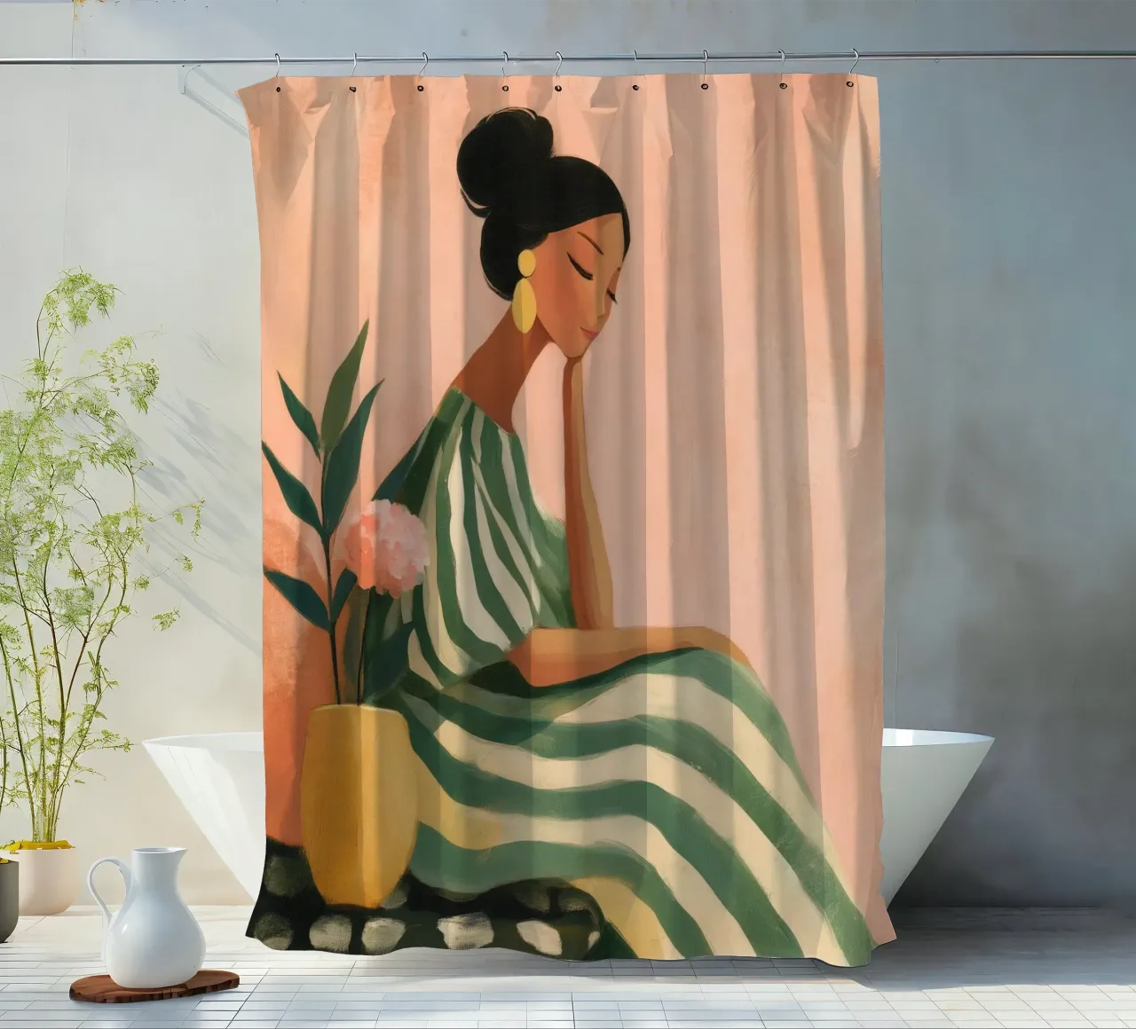 The Soft Geometry of Stillness tenda da doccia da Clara August