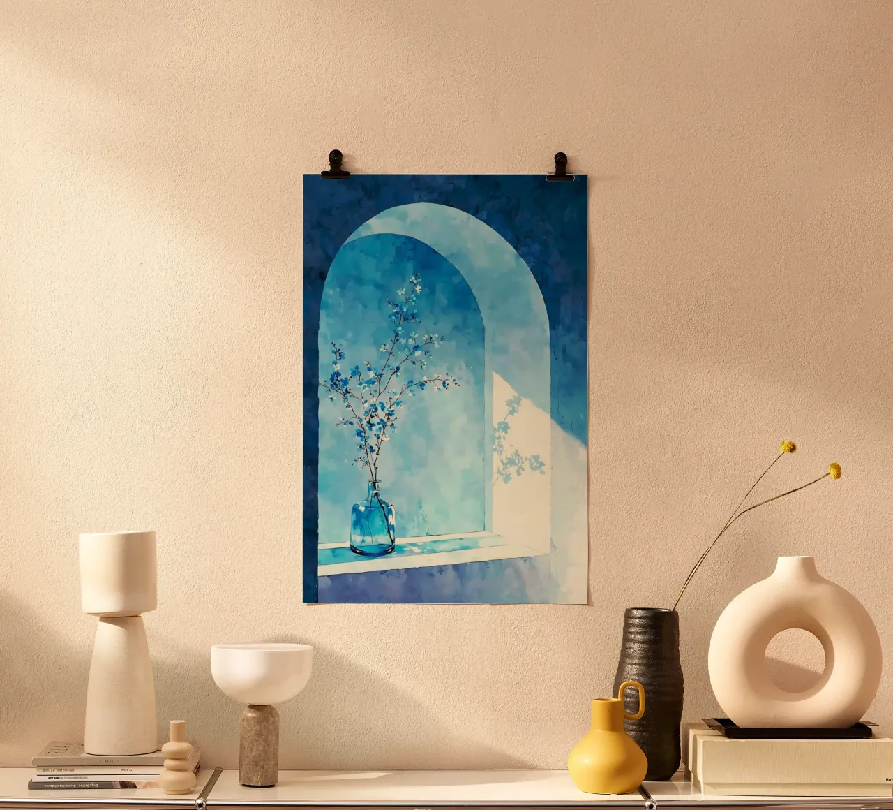 lighting glass bottle poster con telaio in legno da prindy