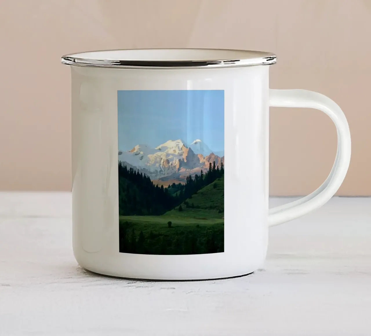 mountain sunrise tazza in smalto da prindy
