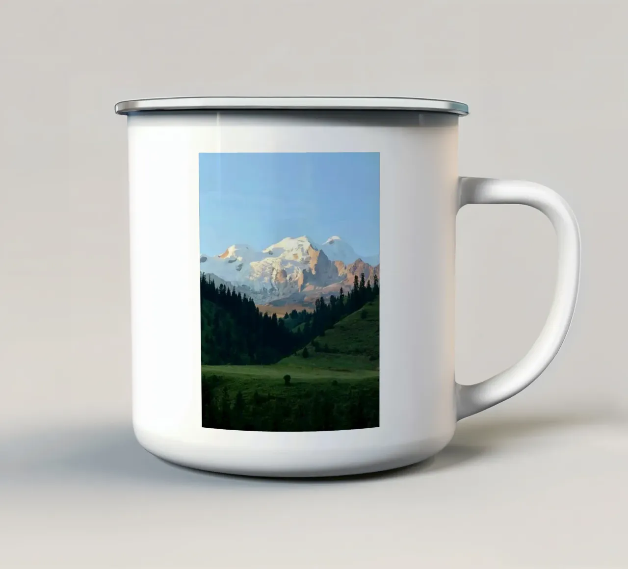 mountain sunrise tazza in smalto da prindy