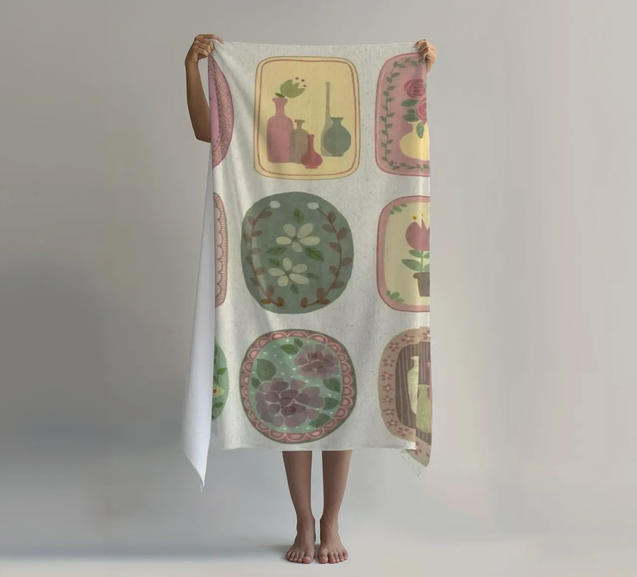 botanical nature beach towel by Histrol