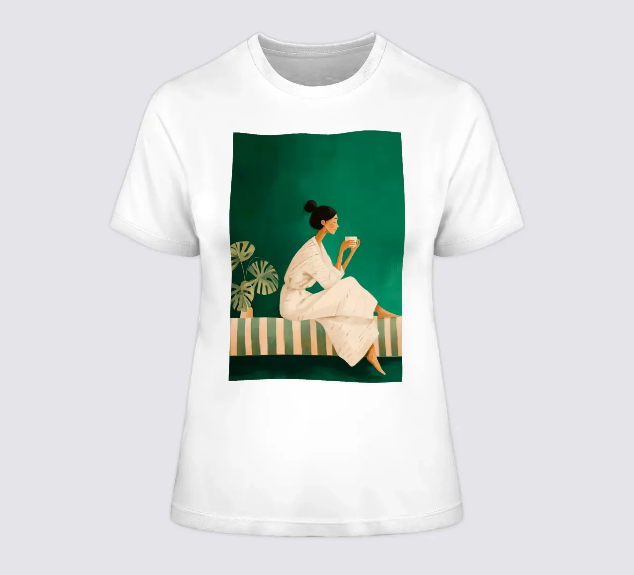 A Moment in Green women's fitted t-shirt by Clara August