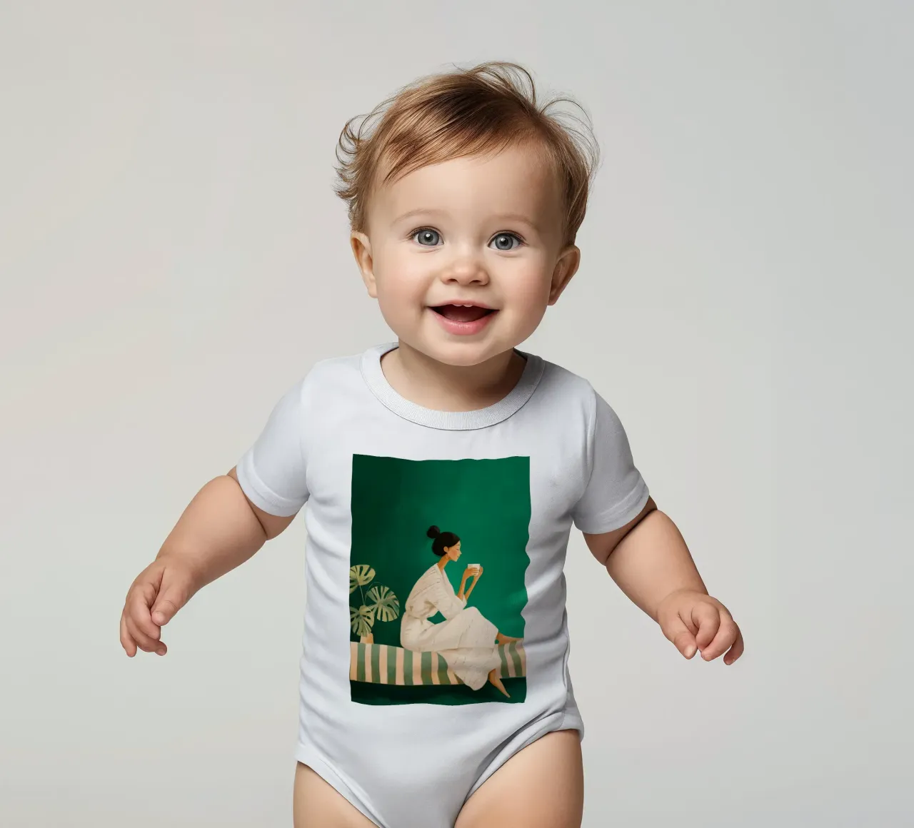 A Moment in Green body neonato maniche corte da Clara August