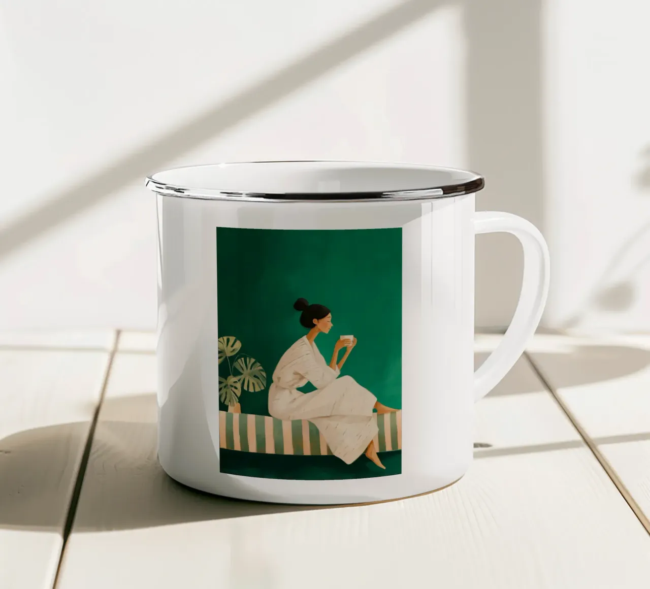 A Moment in Green tazza in smalto da Clara August