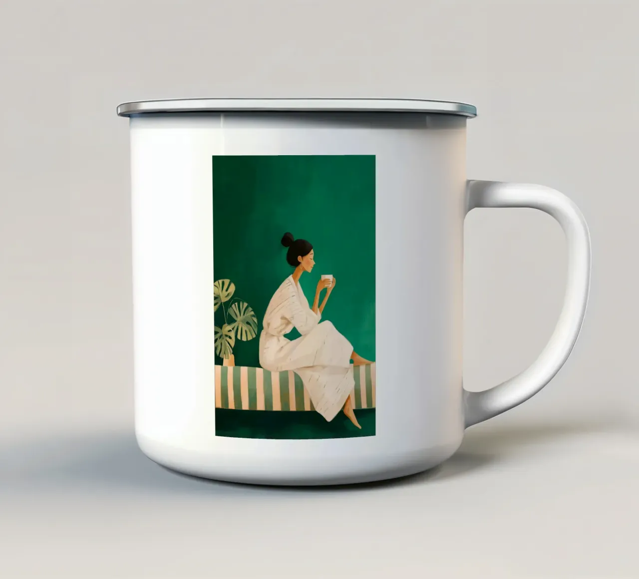 A Moment in Green tazza in smalto da Clara August