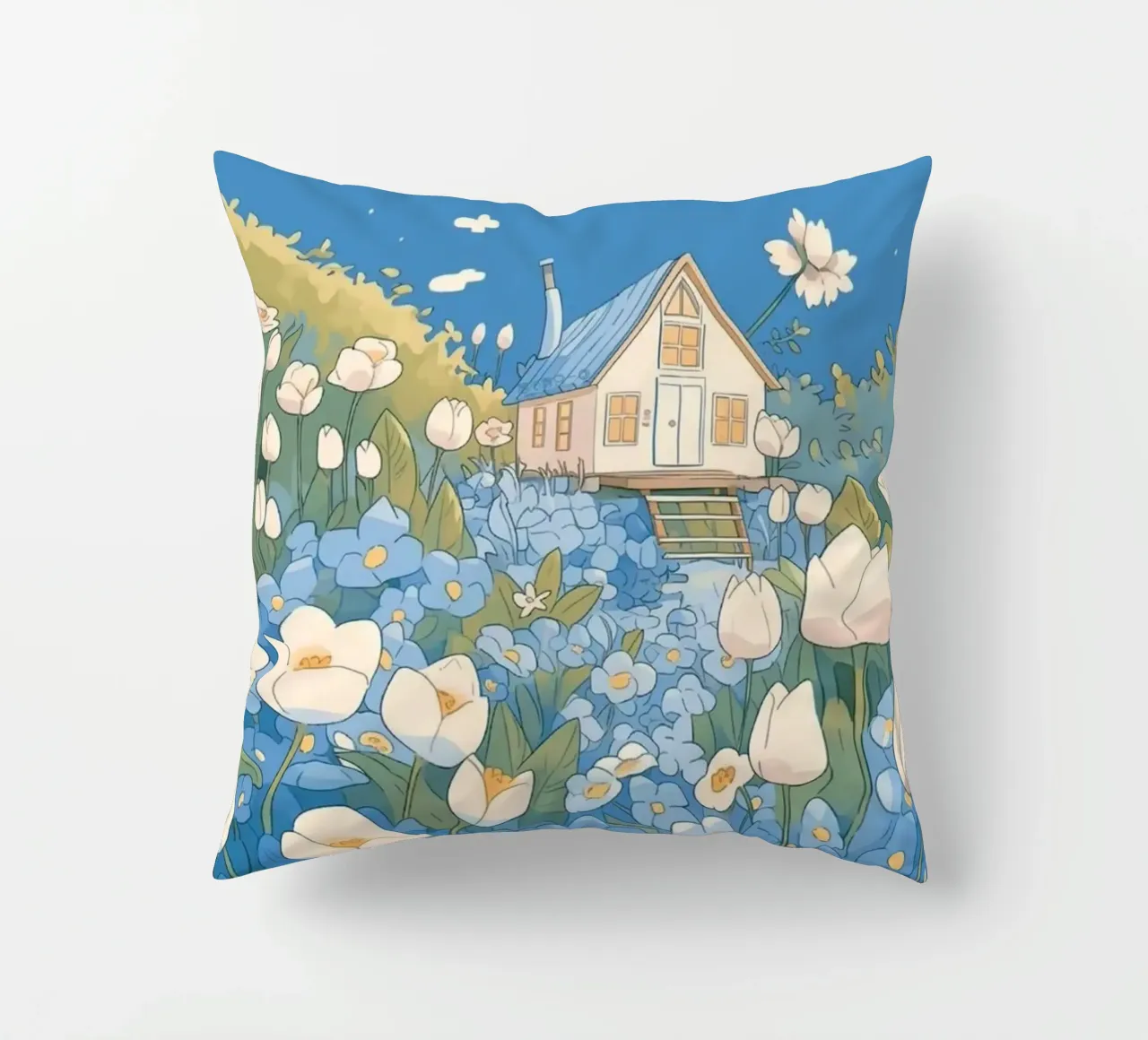 pathway flowerbeds decorative cushion by prindy