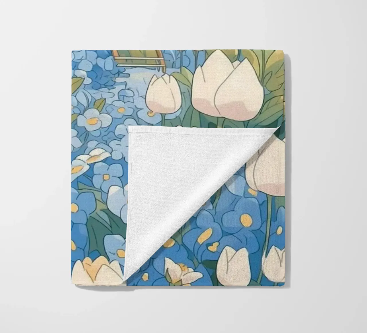 pathway flowerbeds beach towel by prindy