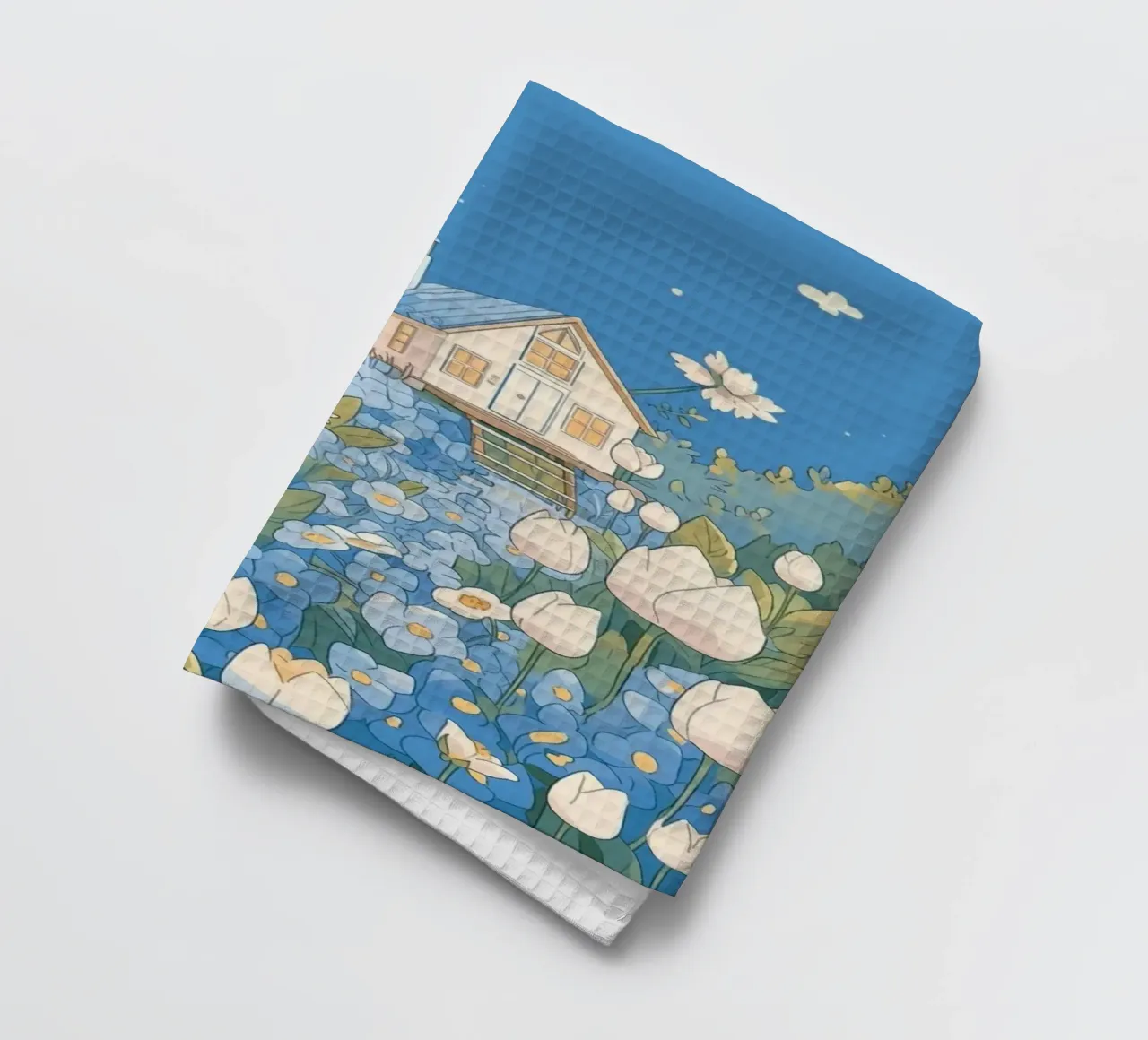 pathway flowerbeds tea towel by prindy