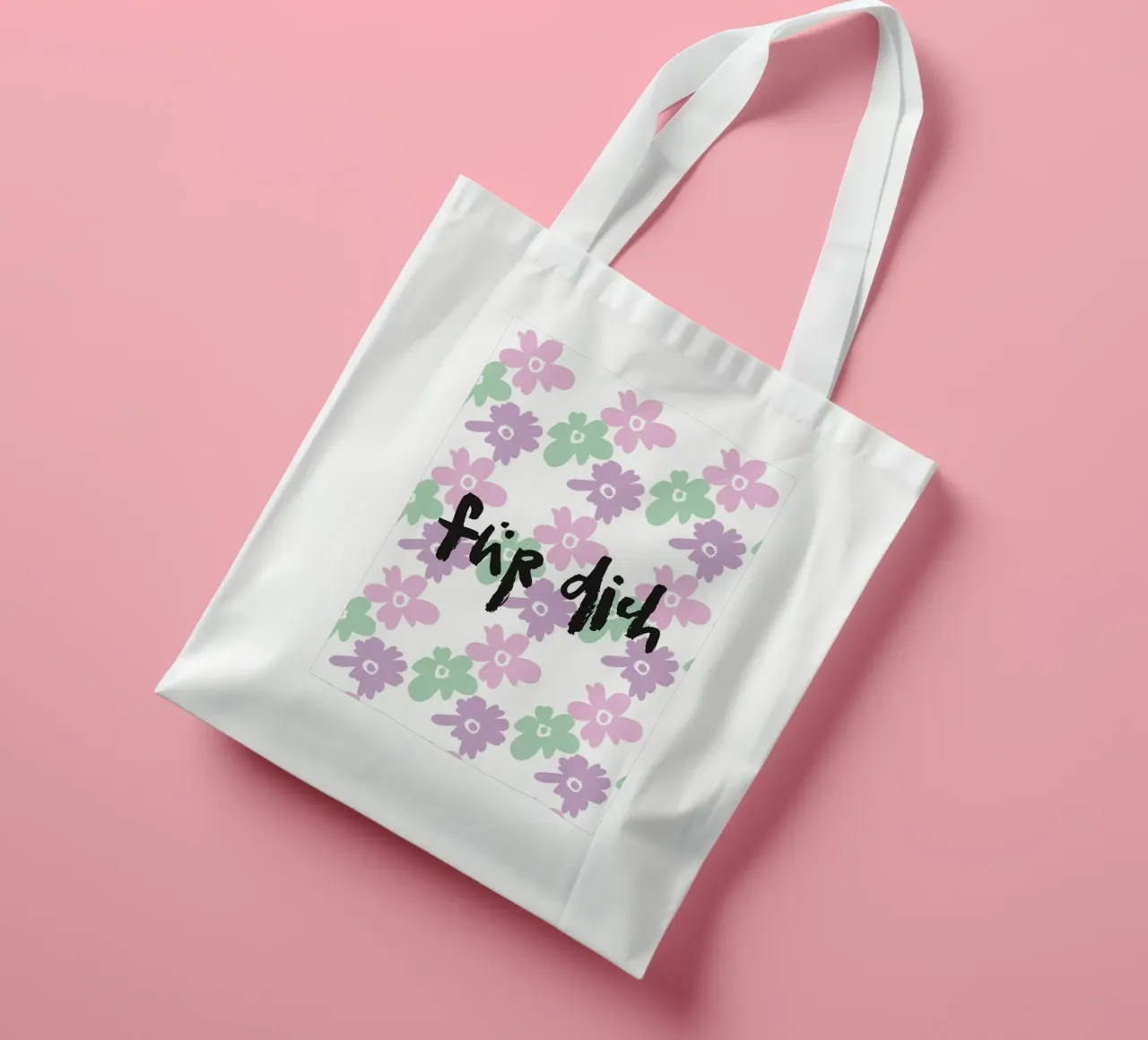 Per voi - Tipografia con fiori borsa in juta da Brushmeetspaper