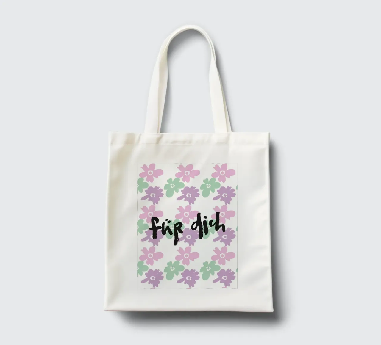 Per voi - Tipografia con fiori borsa in juta da Brushmeetspaper
