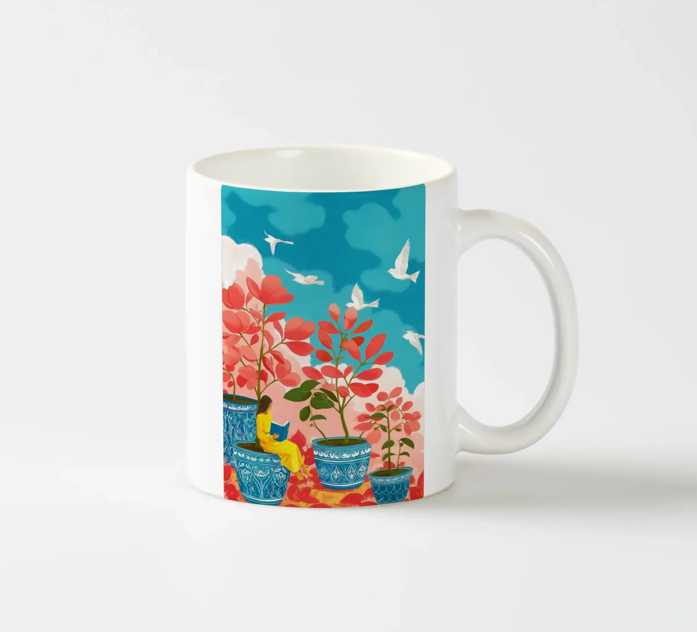 Cloud Garden ceramic mug by Clara August