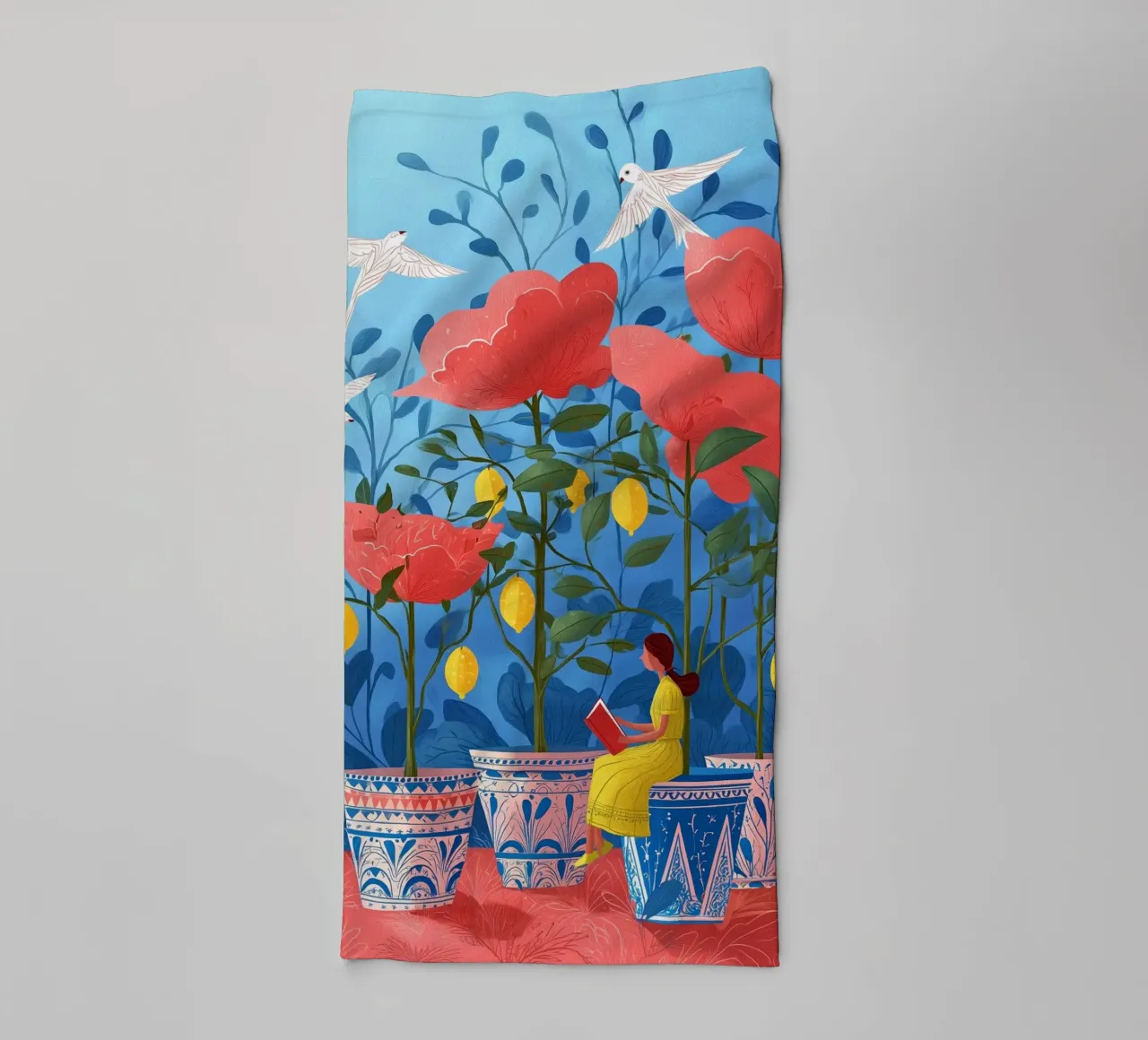 Lemon Bloom asciugamano da bagno da Clara August