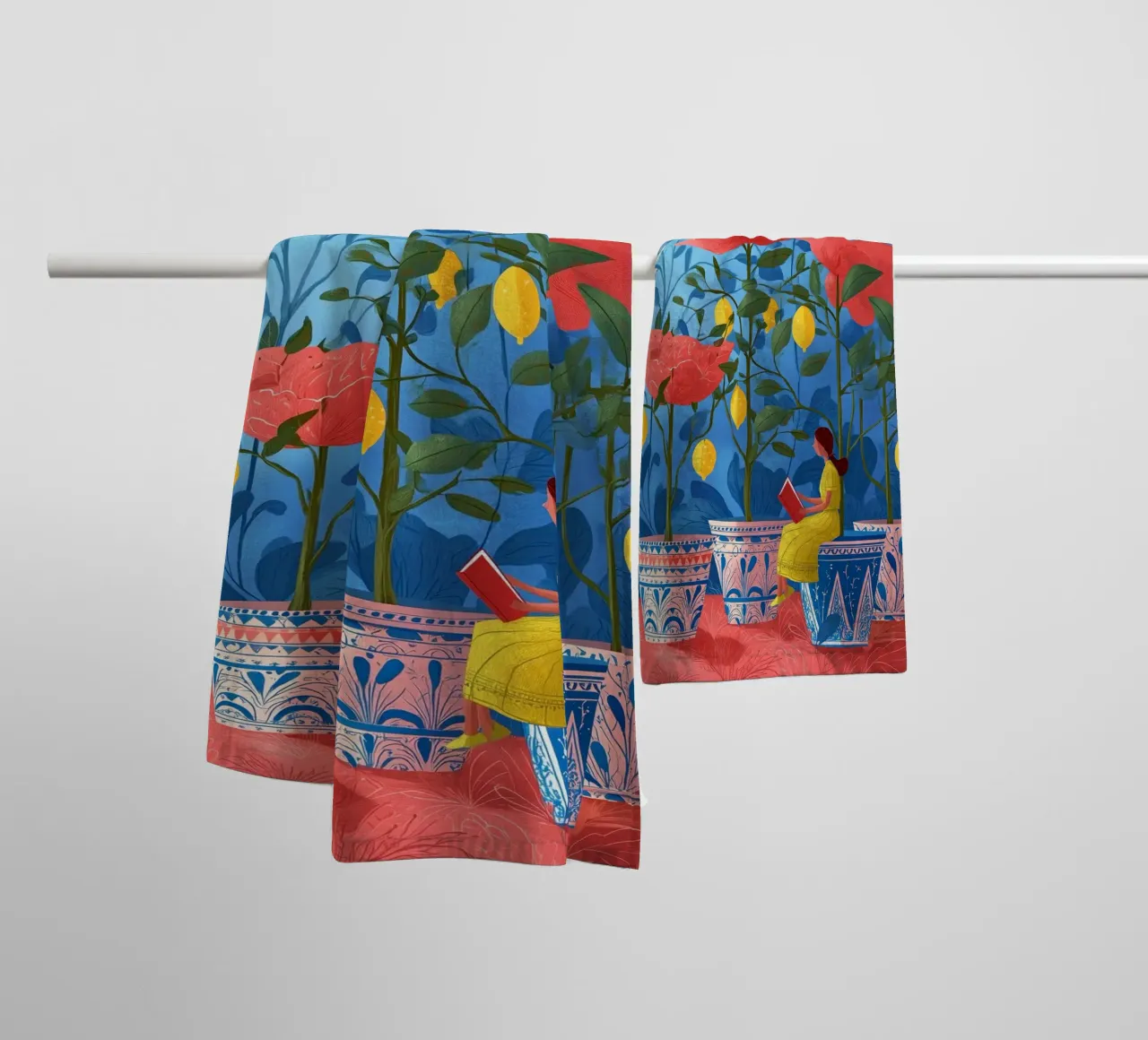 Lemon Bloom asciugamano da bagno da Clara August