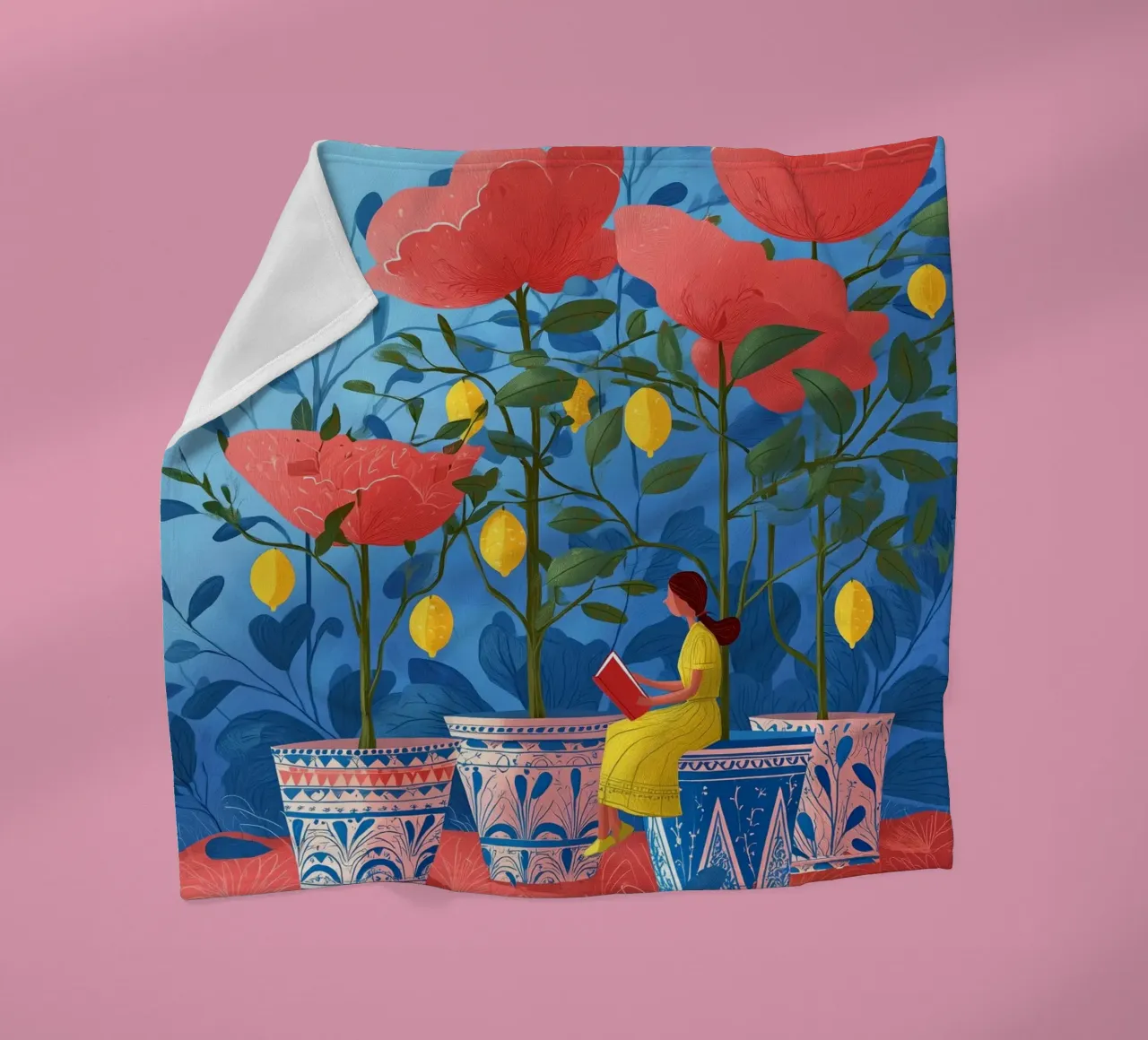 Lemon Bloom coperta in pile da Clara August