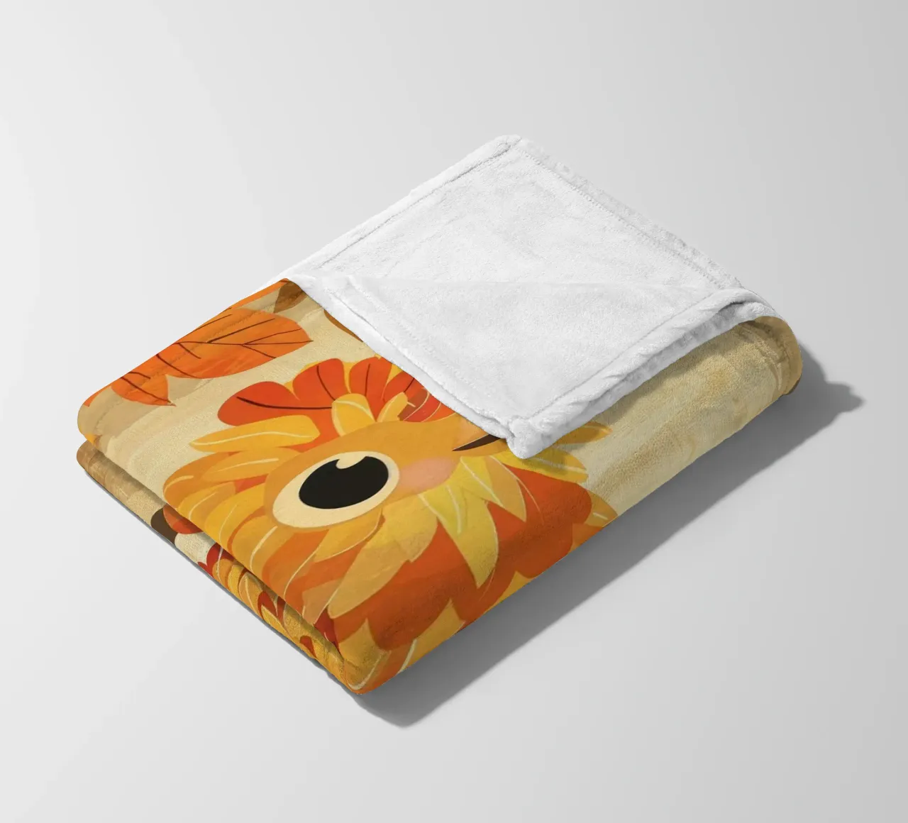 Charming bird perched on a branch with autumn leaves fleece blanket by DesignDoodle