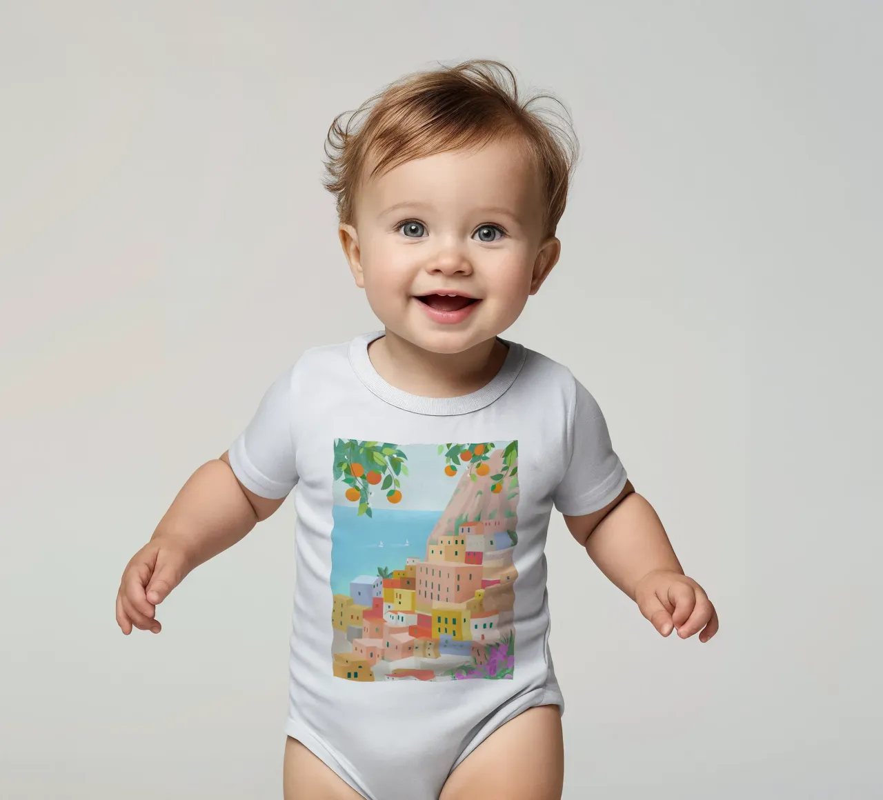 Amalfi short-sleeve baby romper by PetrArts