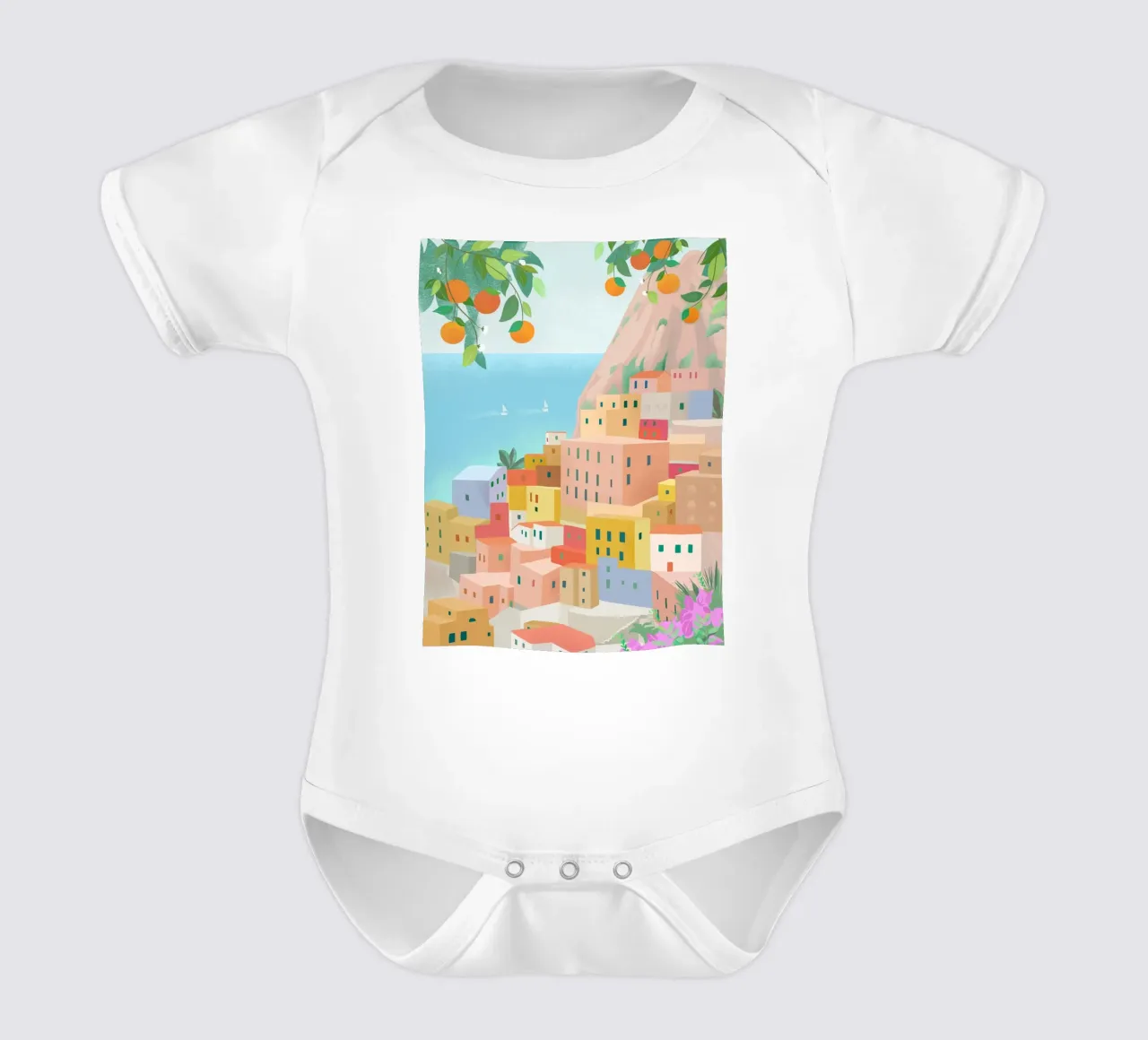 Amalfi short-sleeve baby romper by PetrArts
