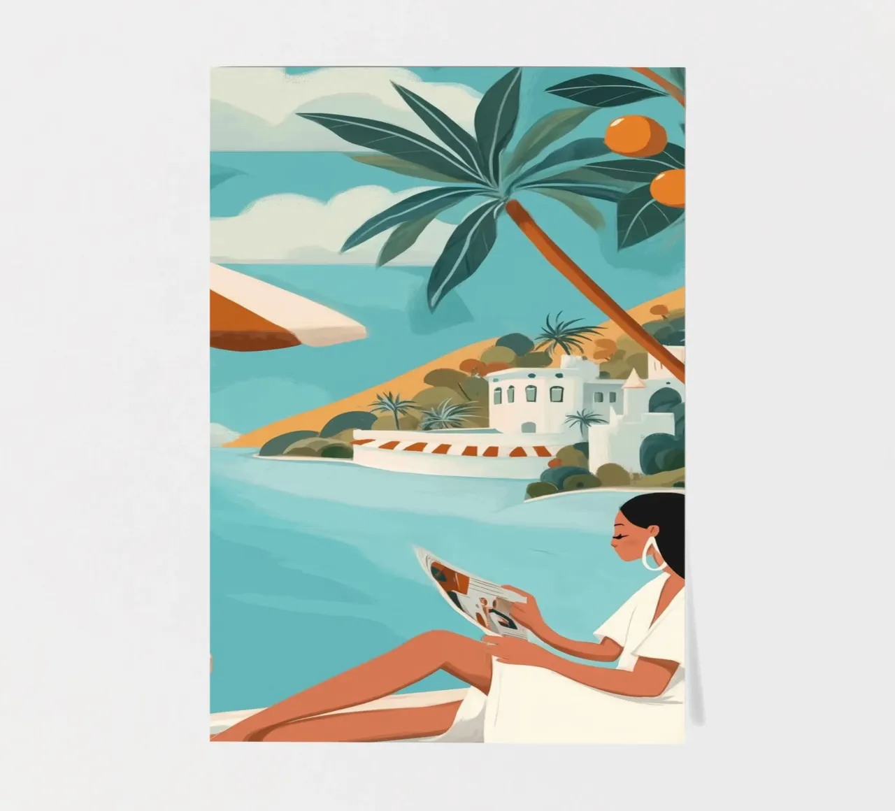 Mediterranean Citrus Coast I sticker sheet by Clara August