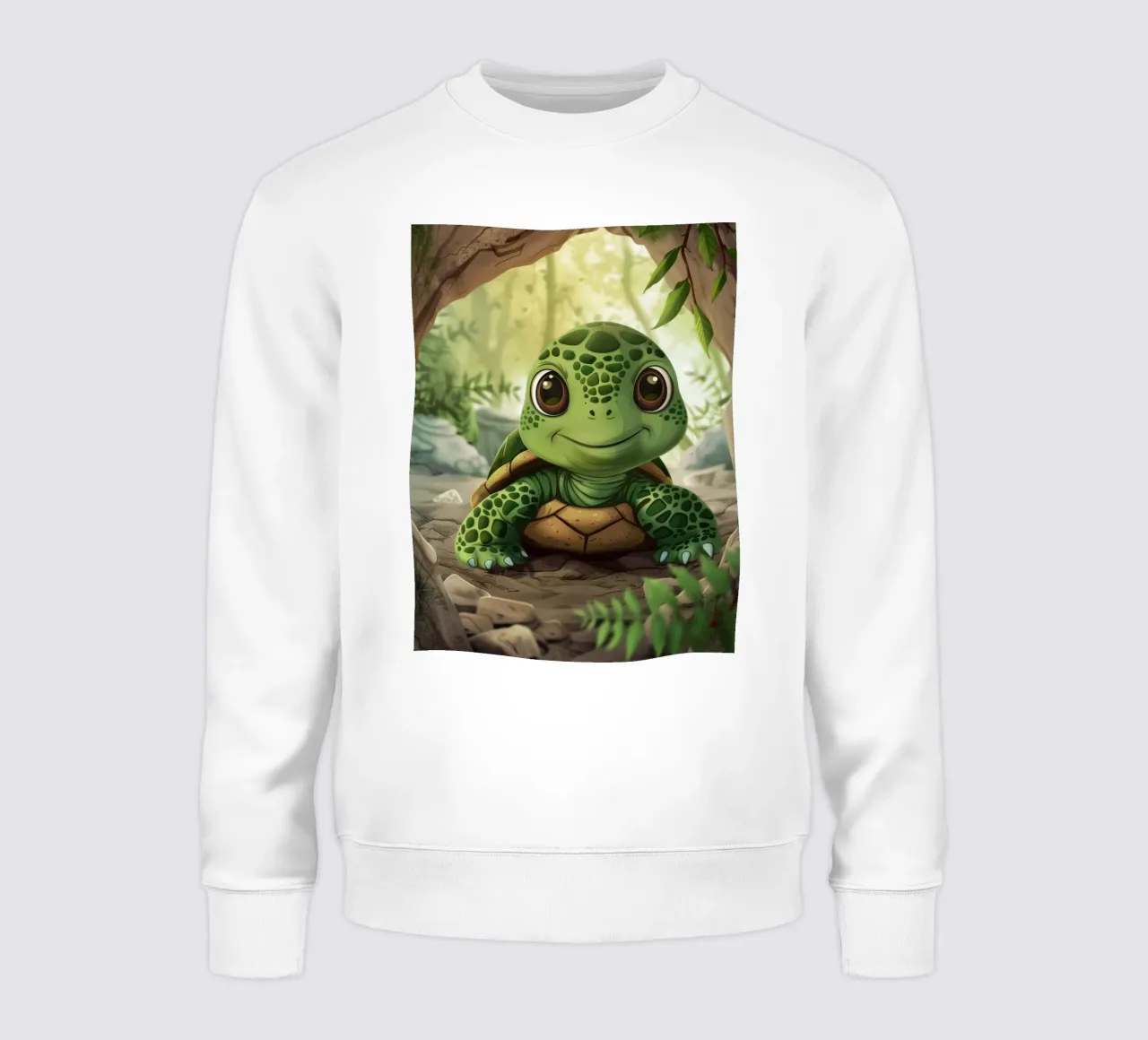 Tortue émergeant d'un terrier rocheux dans une forêt luxuriante sweat de DesignDoodle