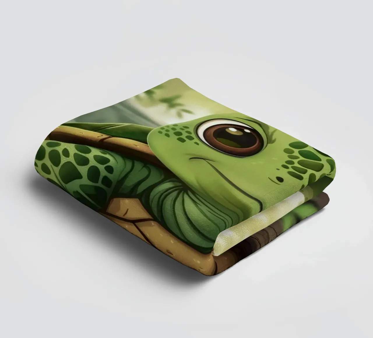 Tortue émergeant d'un terrier rocheux dans une forêt luxuriante serviette de bain de DesignDoodle