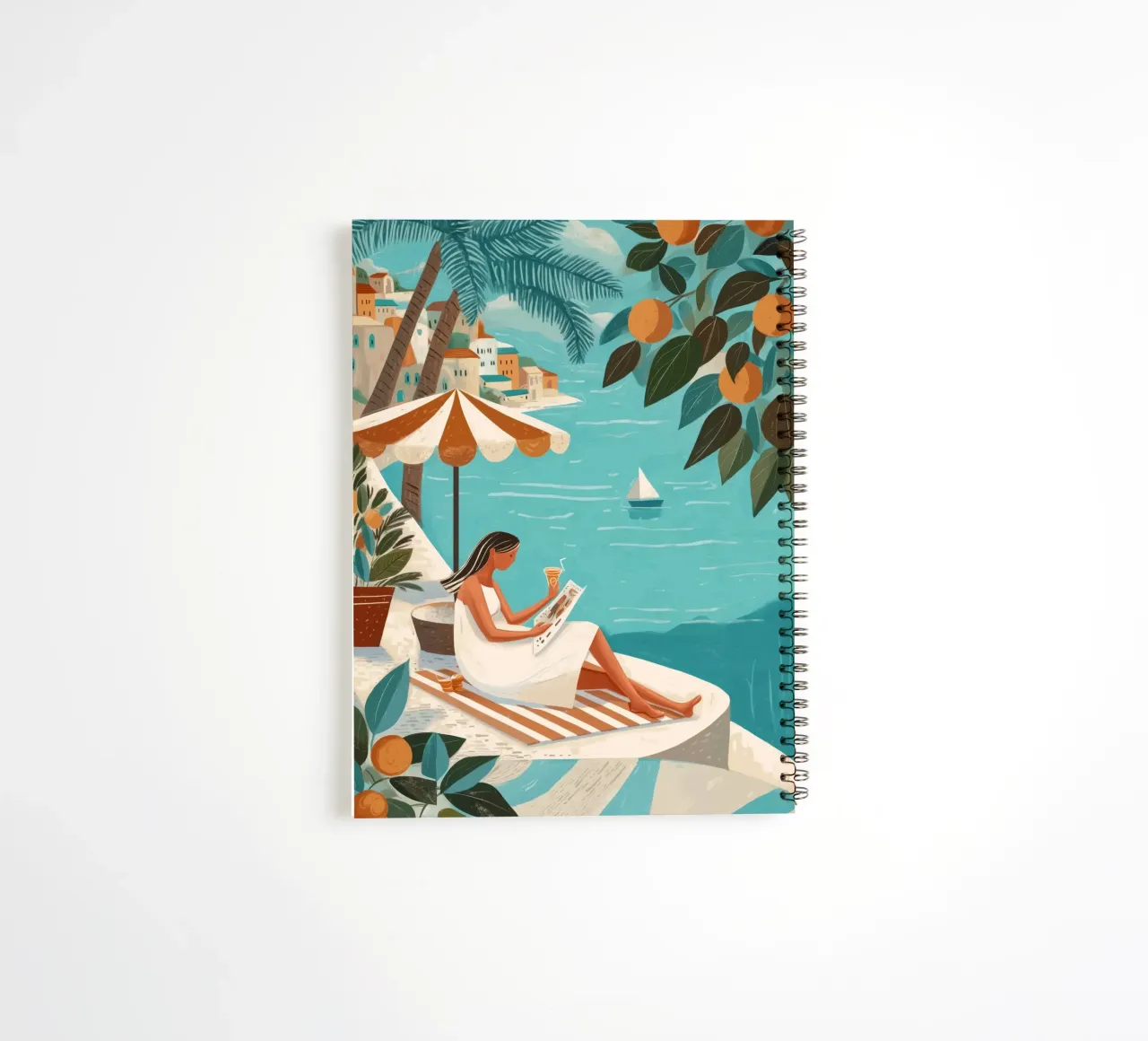 Mediterranean Citrus Coast II spiral notebook by Clara August