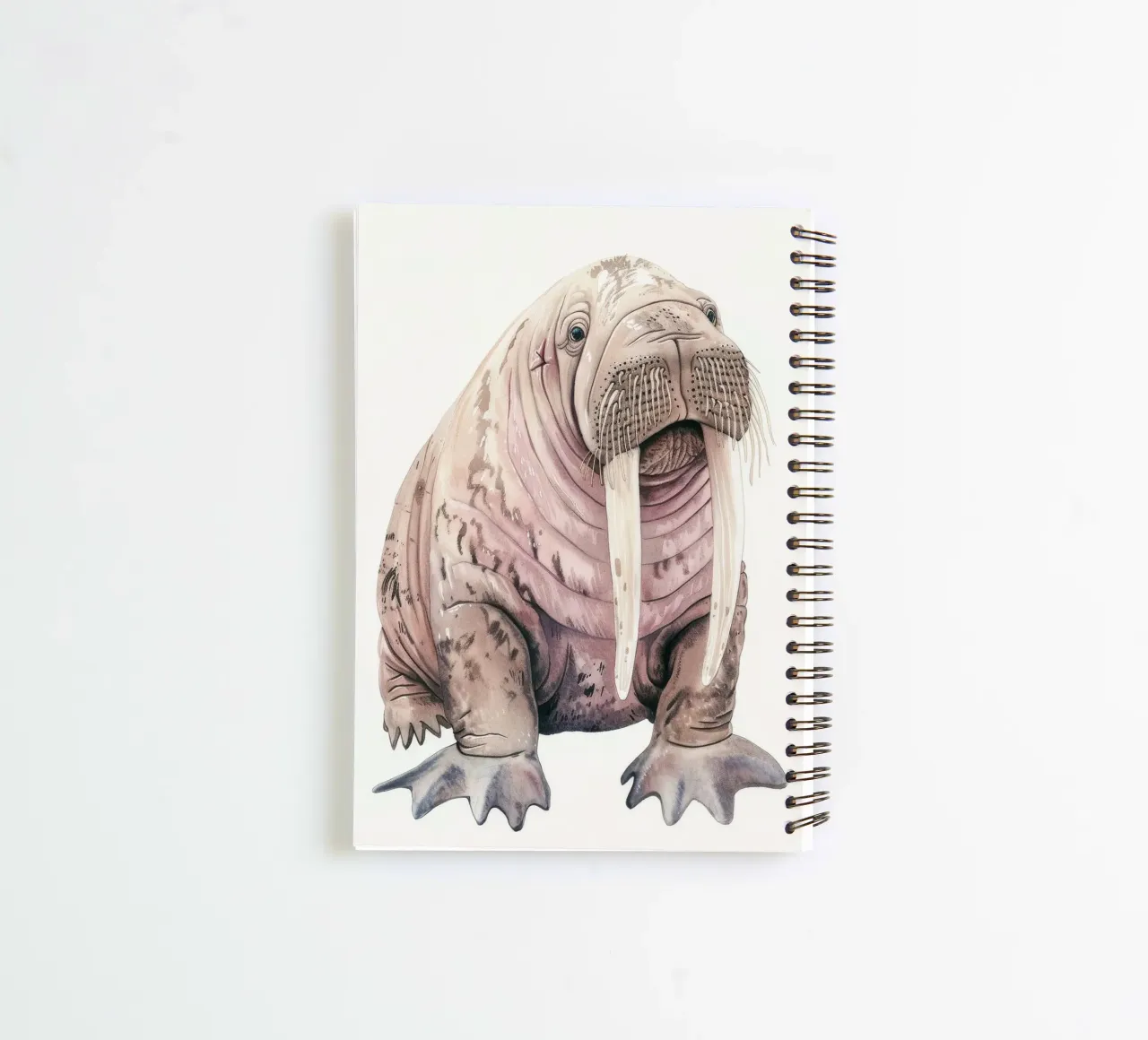 walrus showcasing its large tusks and unique features spiral notebook by DesignDoodle