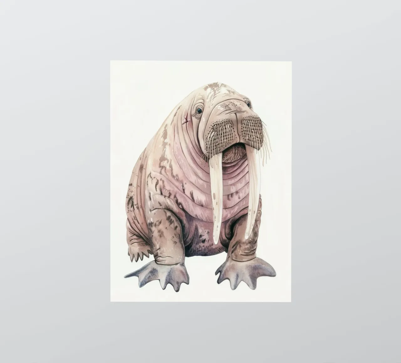 walrus showcasing its large tusks and unique features sticker by DesignDoodle