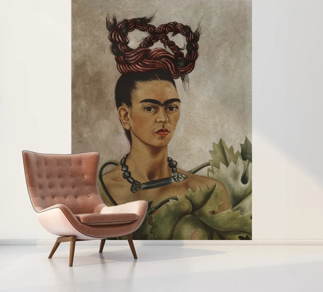 Self Portrait With Braid papel para pared de lawrencearmstron