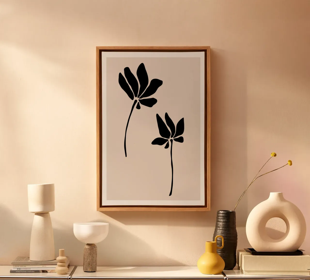 Simple Florals No 01 tela con Cornice a cassetta da treechild