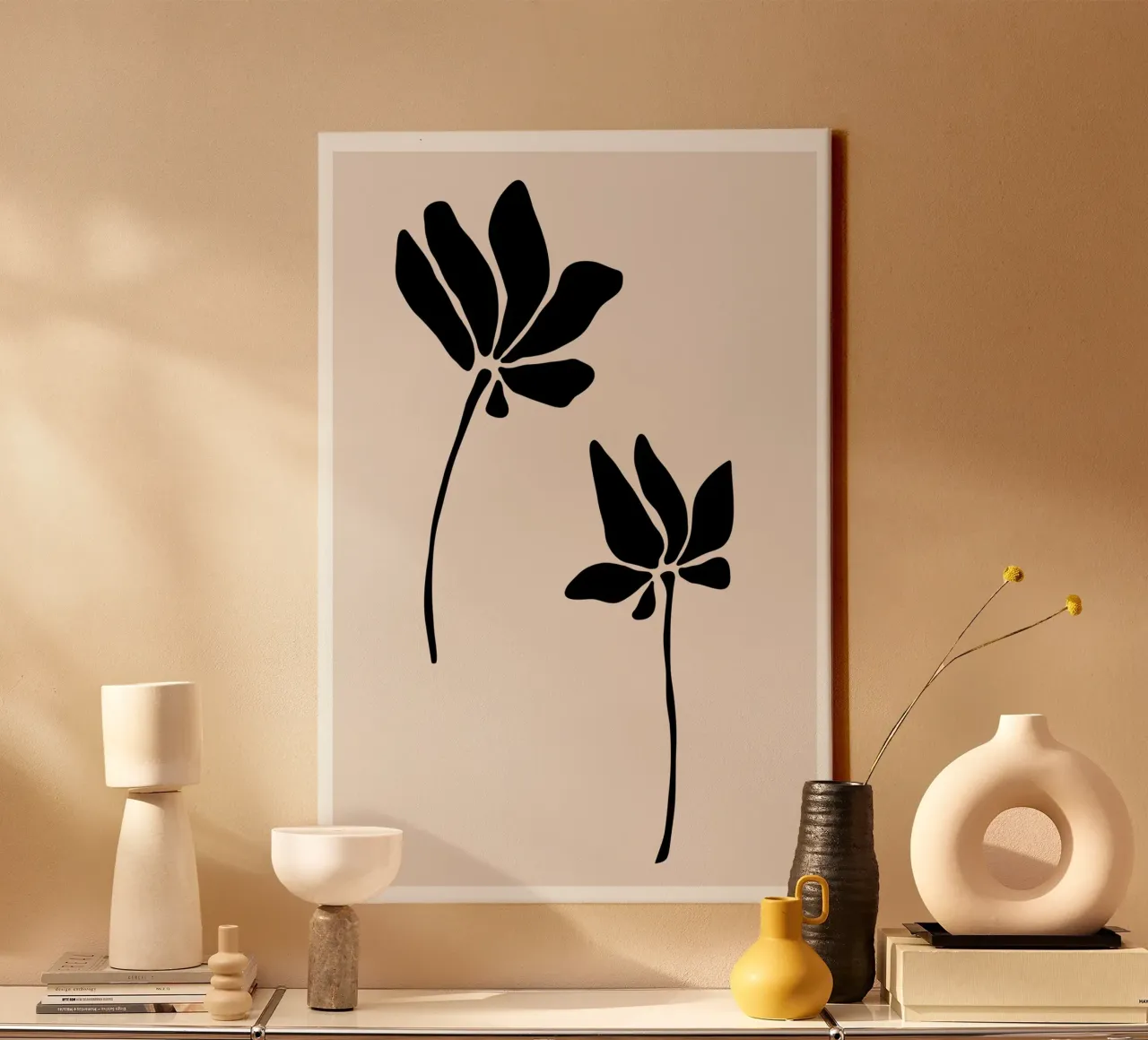 Simple Florals No 01 tela con Cornice a cassetta da treechild