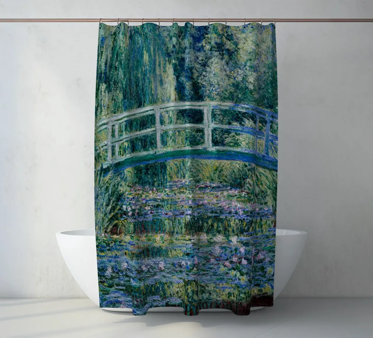 Bridge Over A Pond Of Water lilies tenda da doccia da carolcrawofficialdesign
