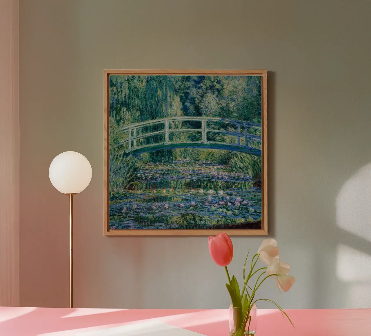 Bridge Over A Pond Of Water lilies alluminio dibond da carolcrawofficialdesign