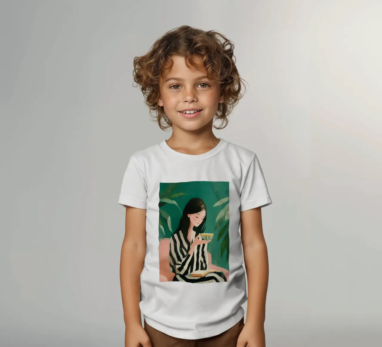 In Quiet Company of Leaves and Lines I kids t-shirt by Clara August