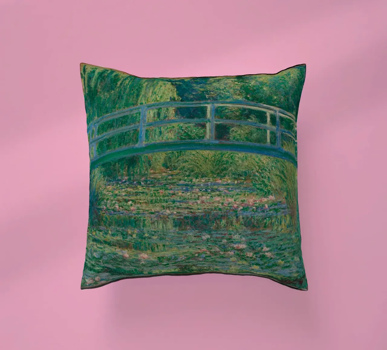 Bridge And Water Lilies cuscino da carolcrawofficialdesign