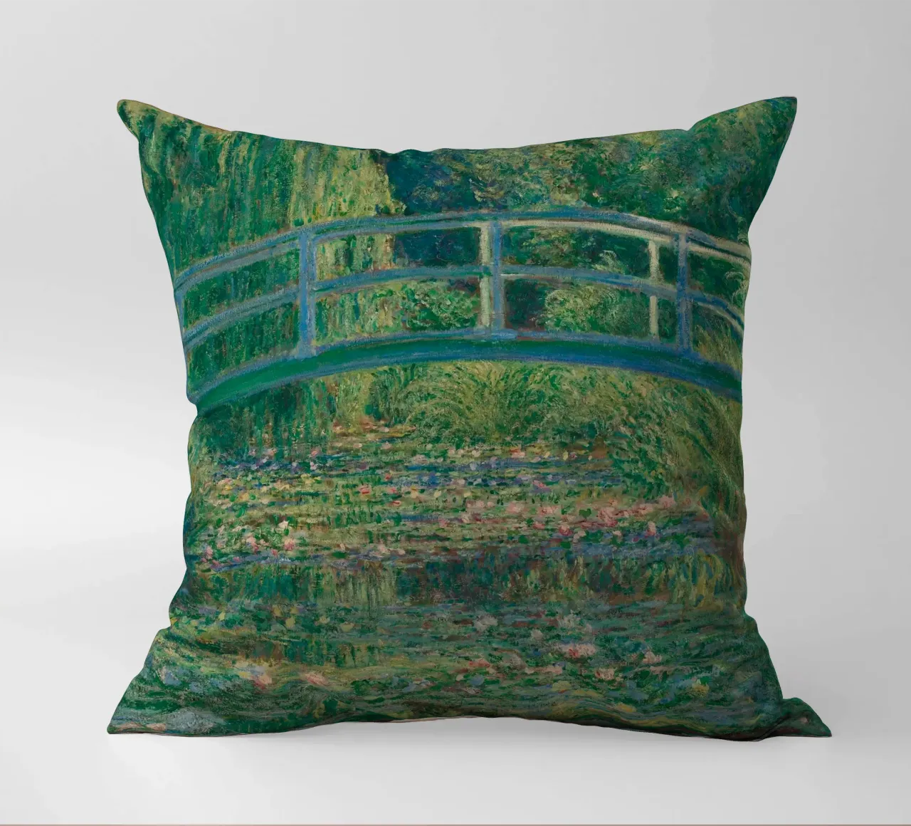 Bridge And Water Lilies cuscino da carolcrawofficialdesign