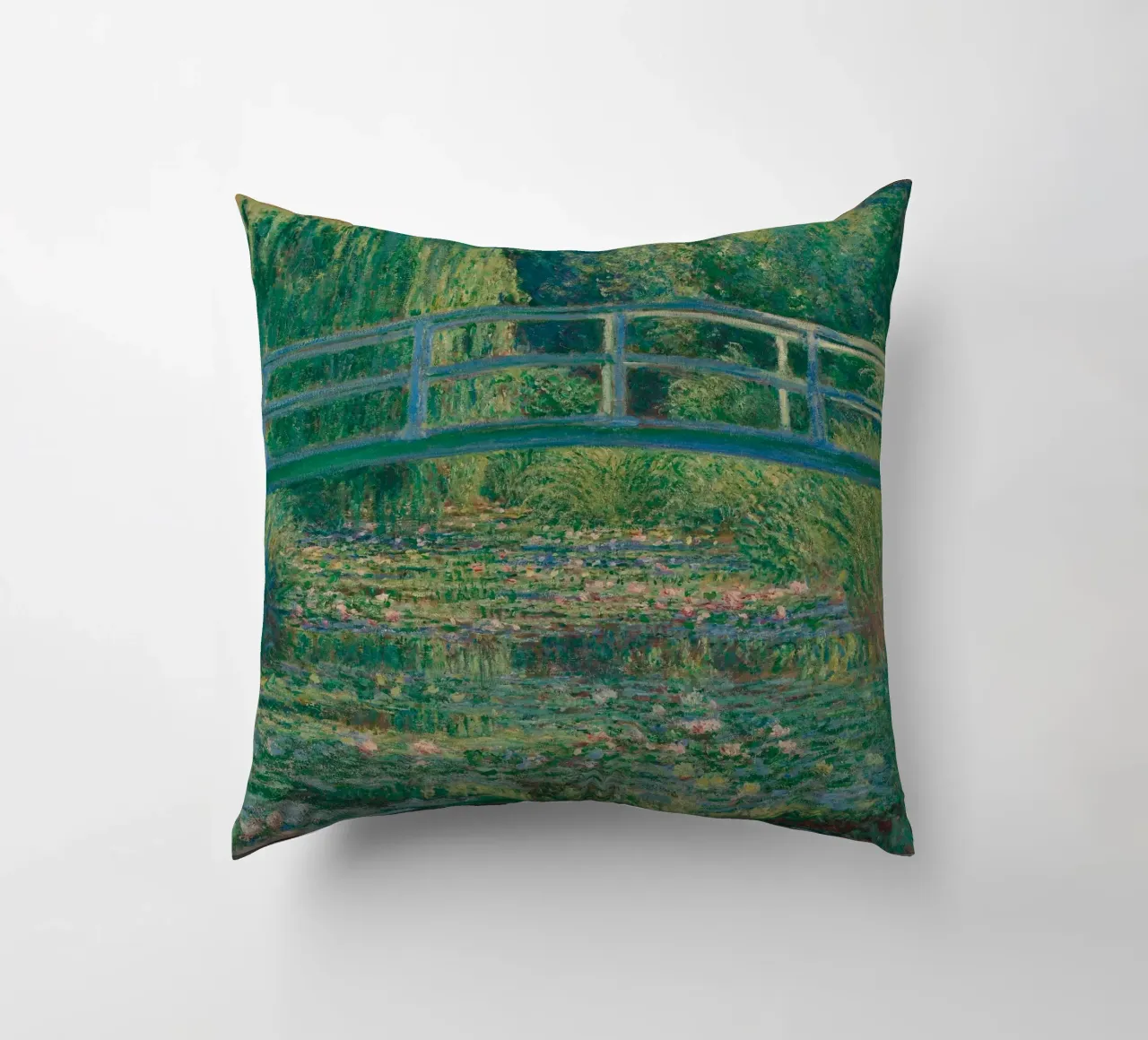 Bridge And Water Lilies cuscino da carolcrawofficialdesign
