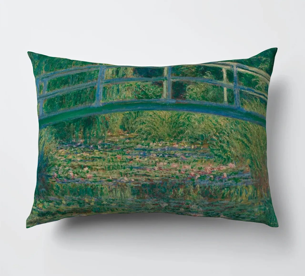 Bridge And Water Lilies cuscino da carolcrawofficialdesign