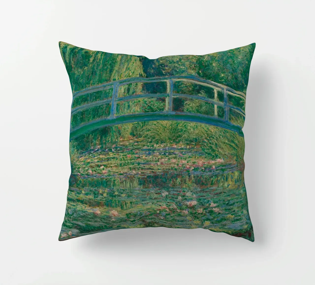 Bridge And Water Lilies cuscino da carolcrawofficialdesign