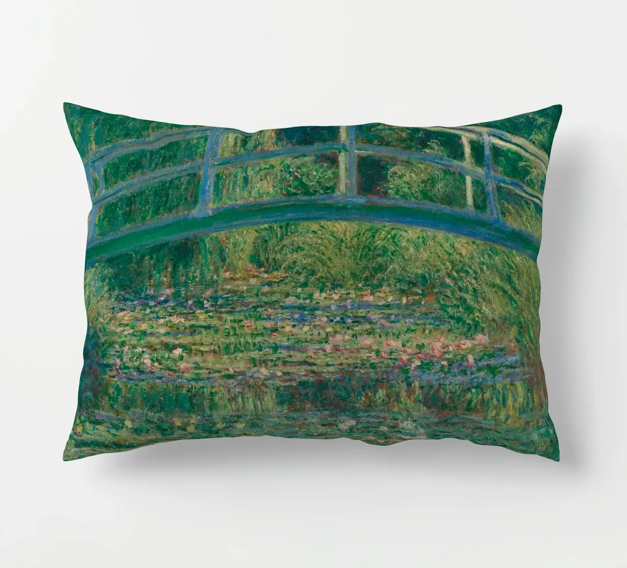 Bridge And Water Lilies cuscino da carolcrawofficialdesign