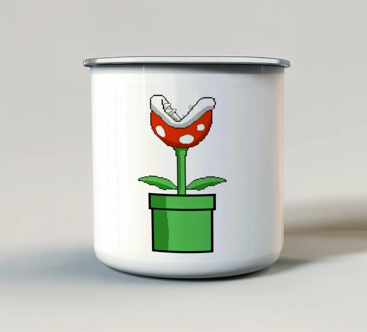 Pianta Piranha Pixel tazza in smalto da Pixel Addict