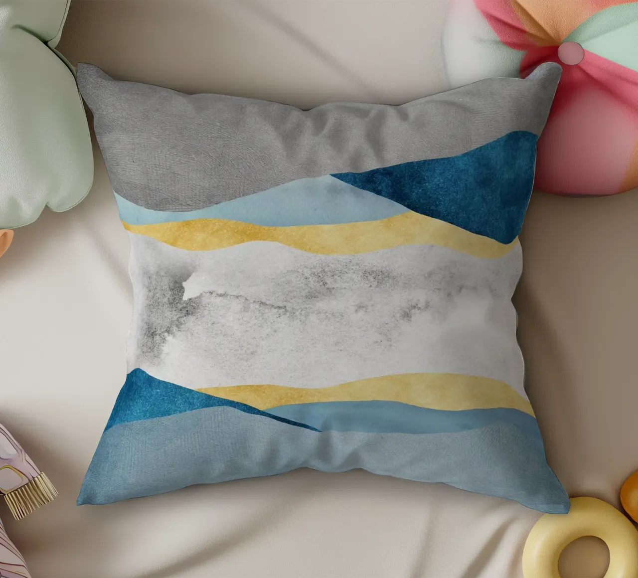 abstract waves cuscino da vintageshop