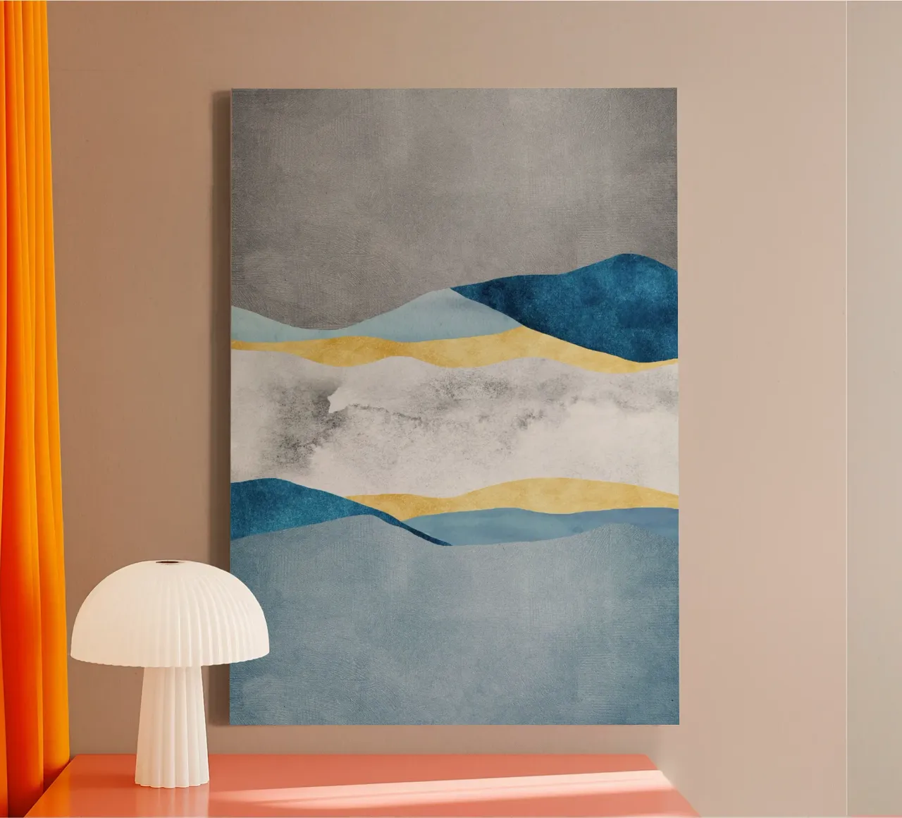 abstract waves toile avec Caisse américaine de vintageshop